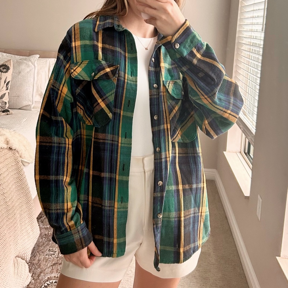 Plaid Flannel Shirt Jacket